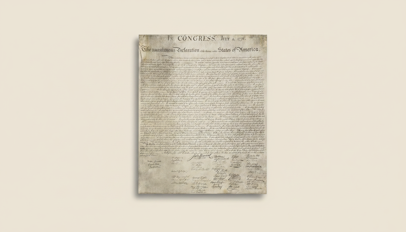 Pricing Culture Studio rendering of the William J. Stone Declaration of Independence facsimile