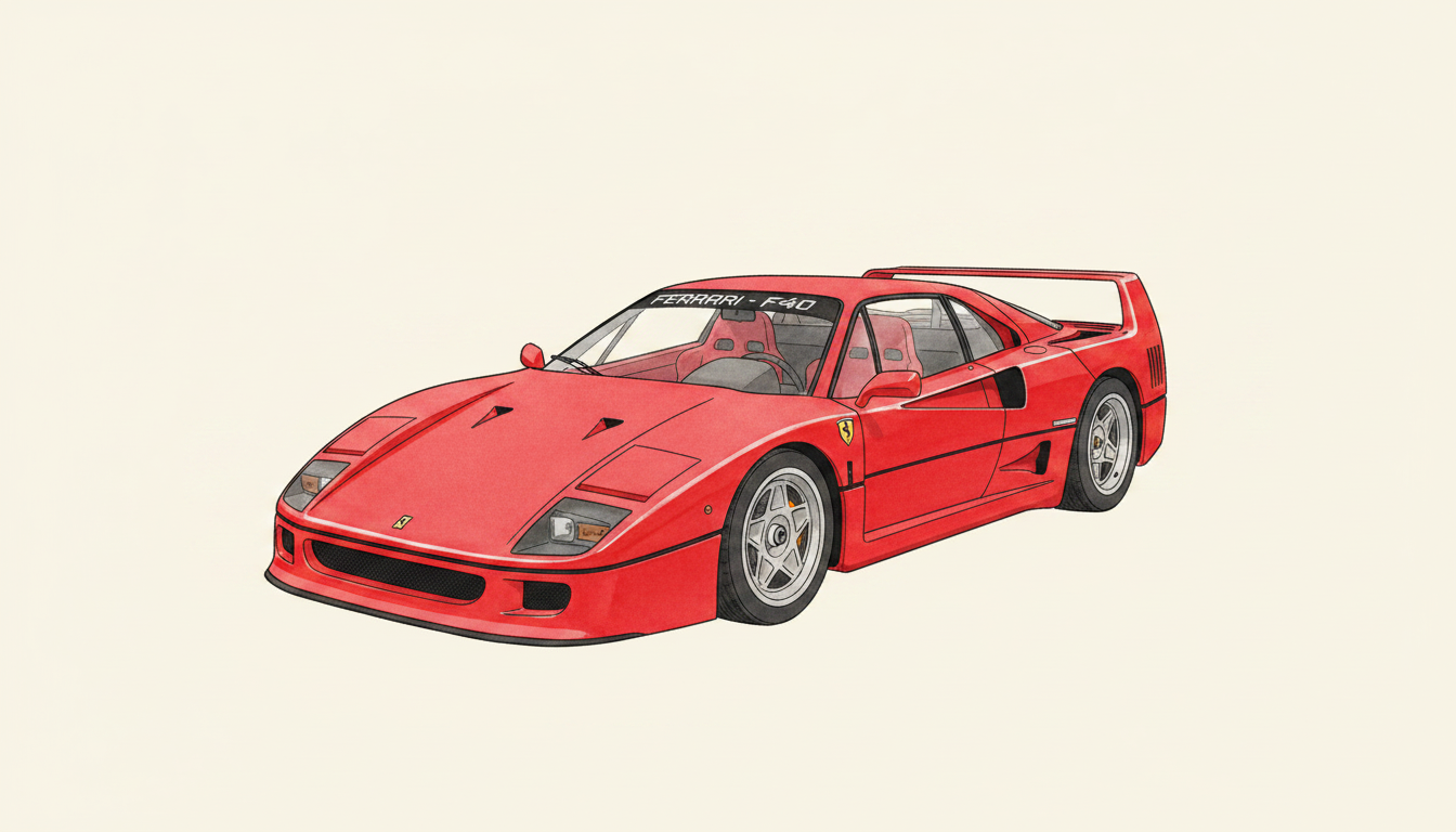Pricing Culture Studio rendering of the Jean Sage Ferrari F40 by Michelotto