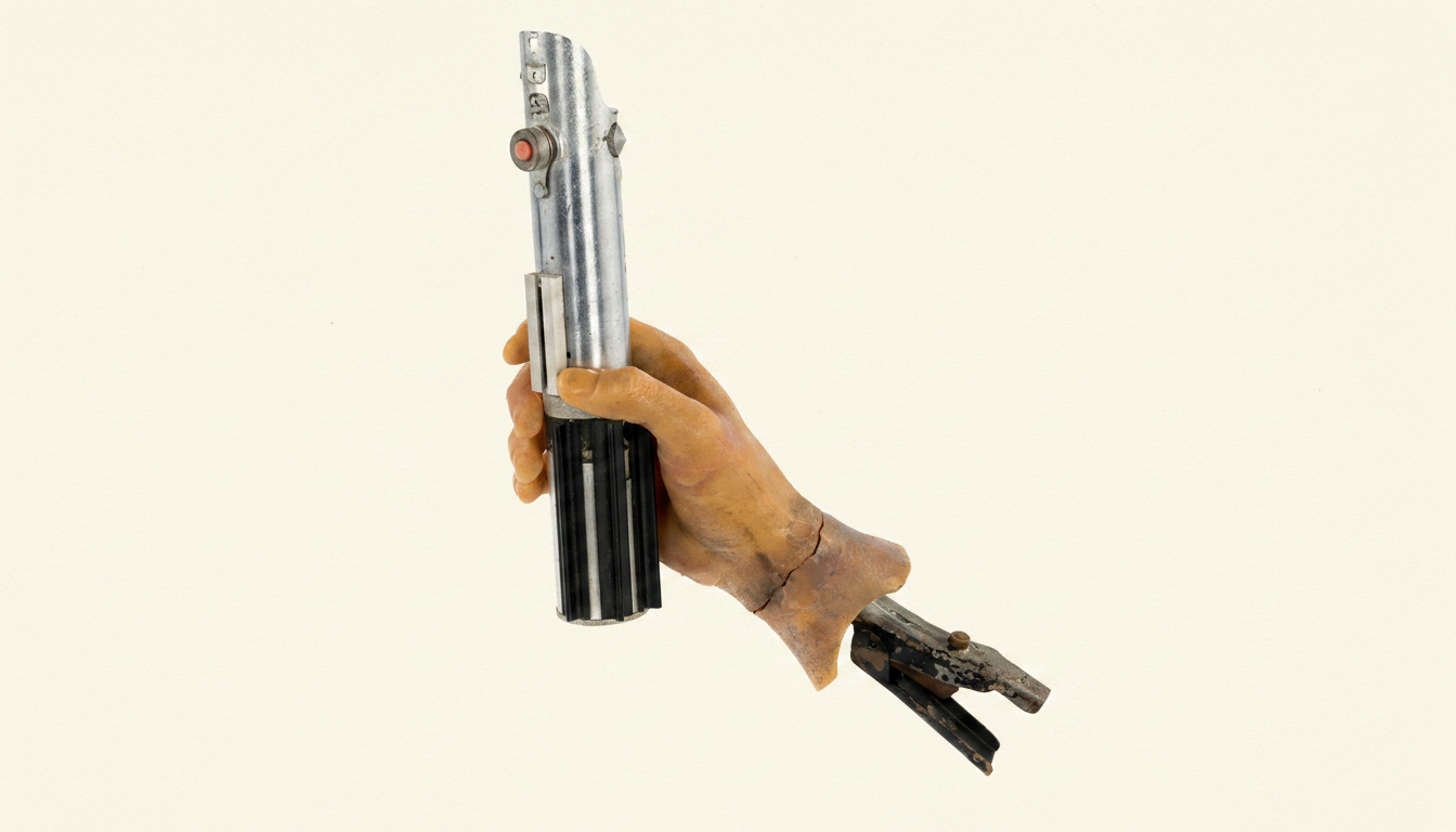 Pricing Culture Studio rendering of Luke Skywalker's screen-used lightsaber and effects rig